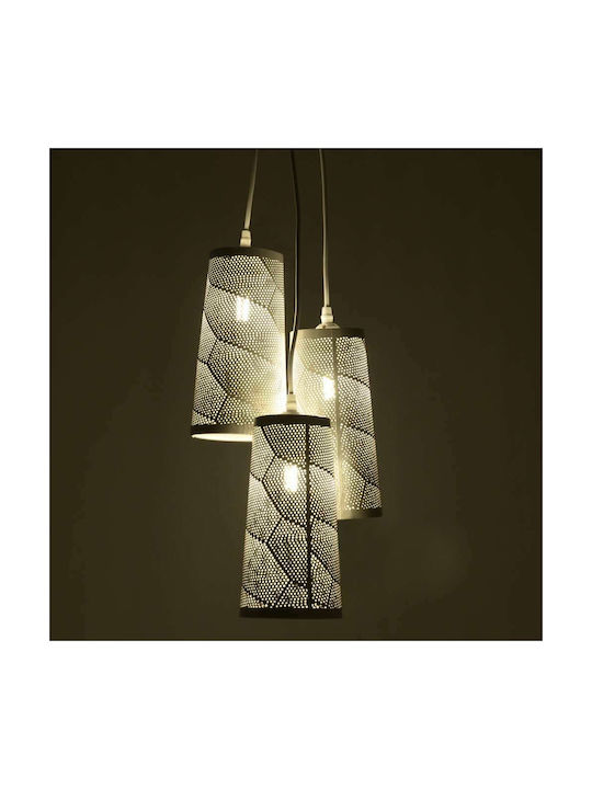 Inart Pendant Light Suspension for Socket E27 White