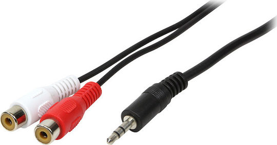 LogiLink Καλώδιο 3,5 mm Stecker - RCA-Buchse Schwarz 0.2m (CA1047)
