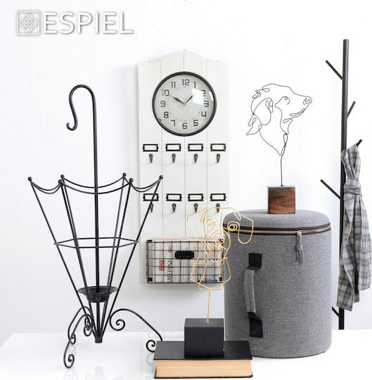 Espiel Ceas de Perete Lemn Alb 35.5x91.5cm