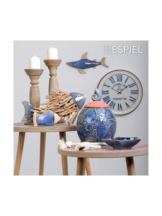 Espiel Antique Wall Clock Metallic Ecru Ø43cm