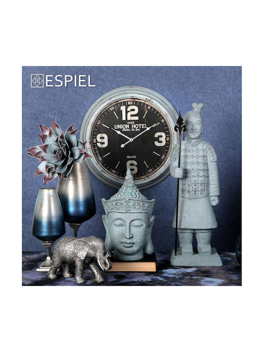 Espiel Αντικέ Ρολόι Τοίχου Μεταλλικό Μαύρο Ø58cm