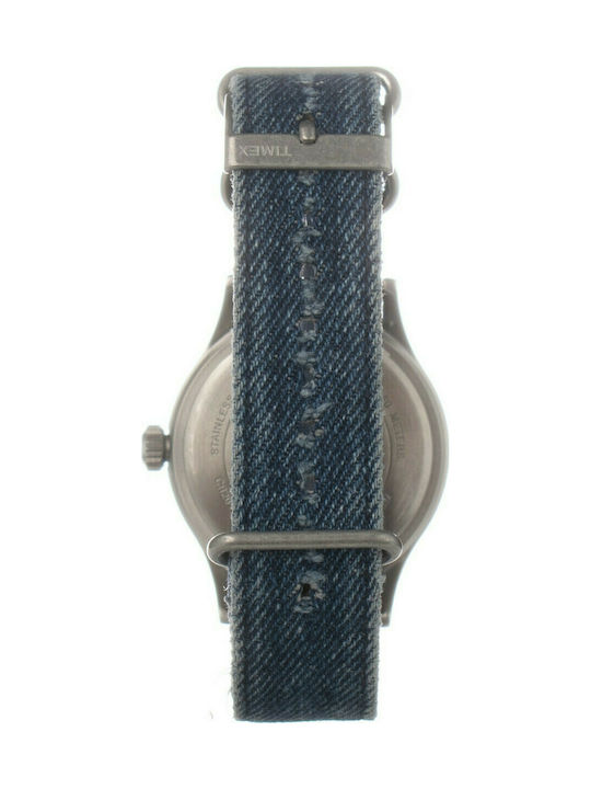 Timex Watch Chronograph Battery with Blue Fabric Strap