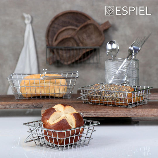 Espiel Καλαθάκι Σερβιρίσματος Μεταλλικό με Διαστάσεις 18.5x13x5cm