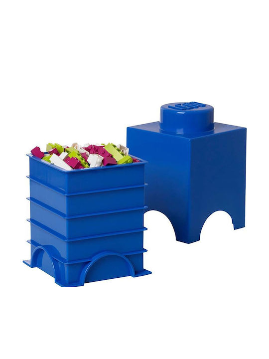 Lego Kids Plastic Toy Storage Box 1-Stud Blue 12x12x18cm