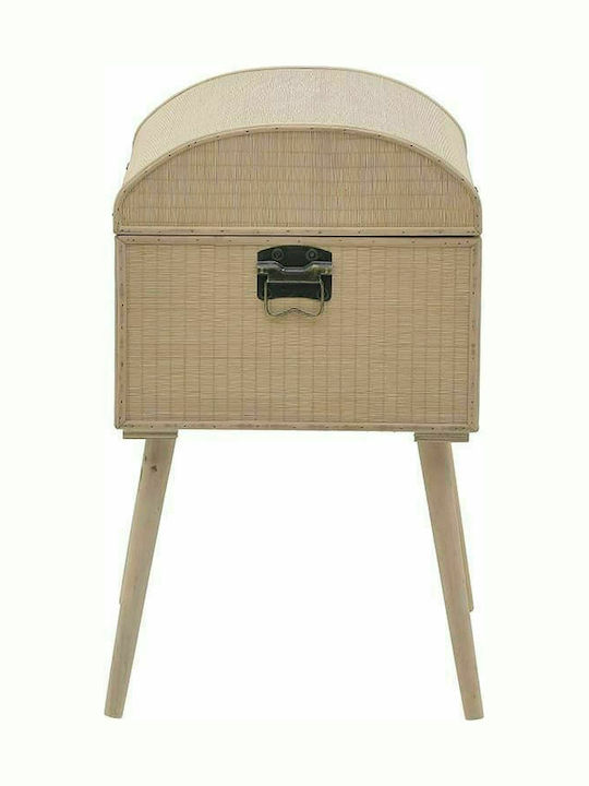 Inart Wooden Decorative Trunk Beige 50x39x66cm