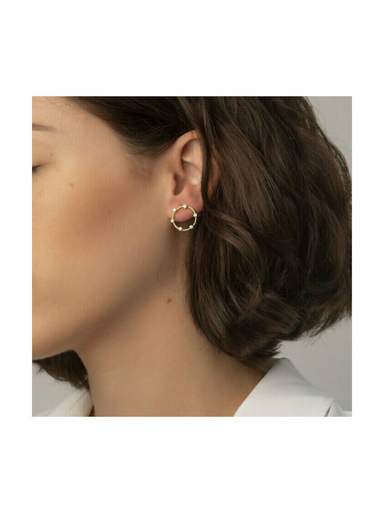 Victoria Cruz Iris Earrings made of Silver Gold Plated with Stones