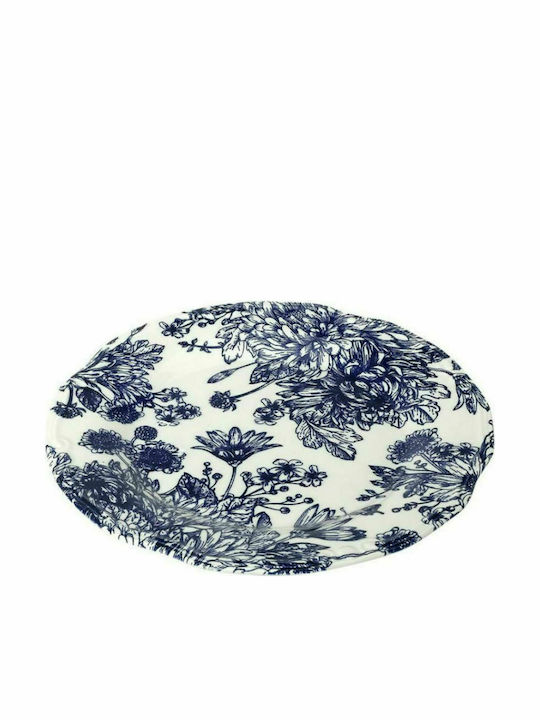 Espiel Plate Shallow Ceramic Blue with Diameter 33cm 2pcs