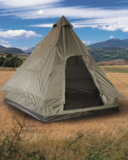 Mil-Tec Καλοκαιρινή Σκηνή Camping Teepee Χακί για 4 Άτομα 290x270x225εκ.