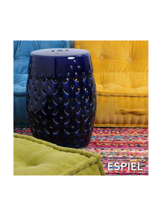 Stool For Living Room Ceramic Blue 34x34x46cm