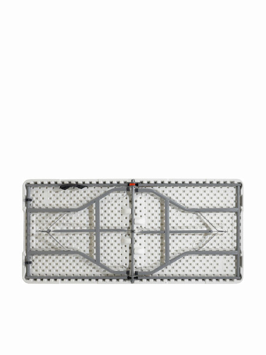 Plastic Masa Catering pentru spații exterioare Pliabil cu schelet metalic Rodeo Alb 183x76x74buc
