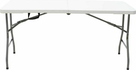 Plastic Masa Catering pentru spații exterioare Pliabil cu schelet metalic Rodeo Alb 152x70x74buc