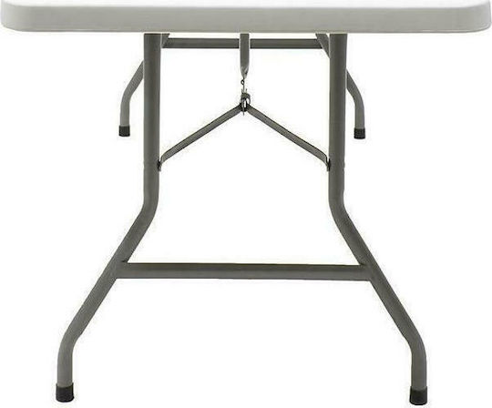 Plastic Masa Catering pentru spații exterioare Pliabil cu schelet metalic Rodeo Alb 152x70x74buc