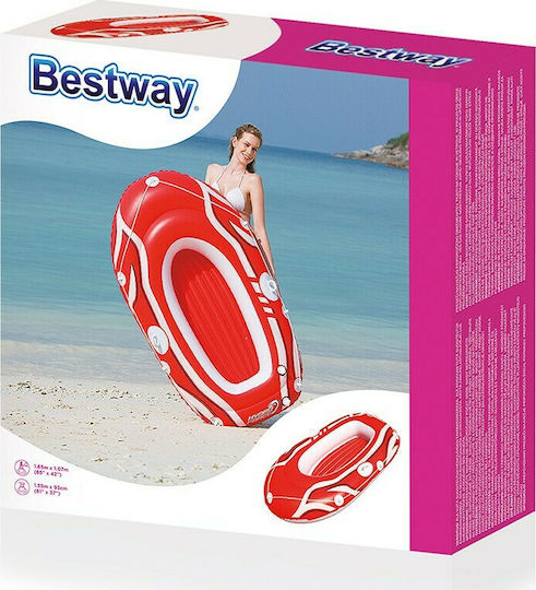 Bestway Φουσκωτή Βάρκα για 1 Άτομο Κόκκινη 145x87εκ.