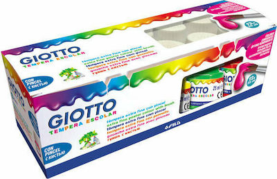 Giotto Tempera Escolar Tempera de Pictură Multicolore în Cutie 25ml 12buc 000356700