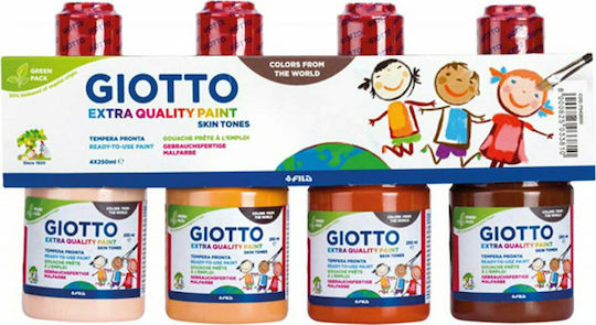Giotto Extra Quality Tempera Paints Skin Tones in Bottle 250ml 4pcs