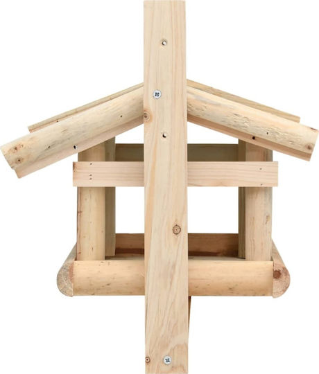 vidaXL Alimentator Păsări Alimentator Păsări din Lemn Masiv 35x29.5x21 cm