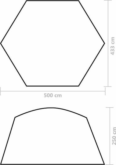 vidaXL Сенник за басейн Покривало за басейн сиво 500x433x250 см, платно 500x433бр 1бр
