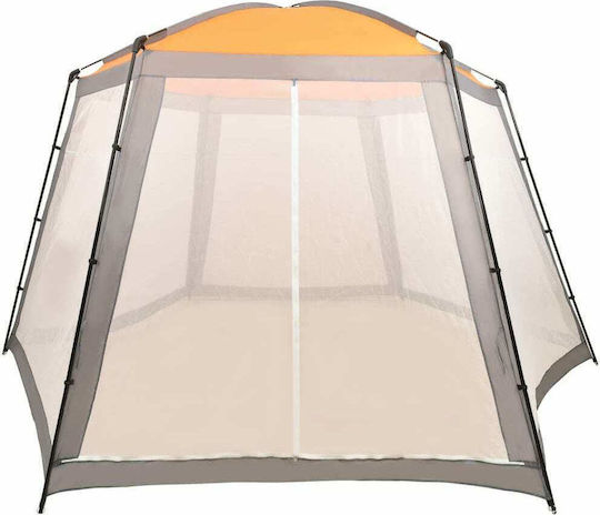 vidaXL Сенник за басейн Покривало за басейн сиво 500x433x250 см, платно 500x433бр 1бр
