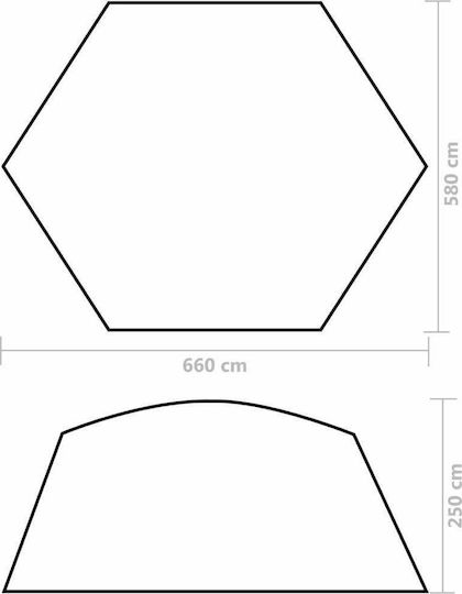 vidaXL Pool-Sonnenschutz Poolabdeckung Grau 660x580x250 cm Stoff 660x580cm 1Stück