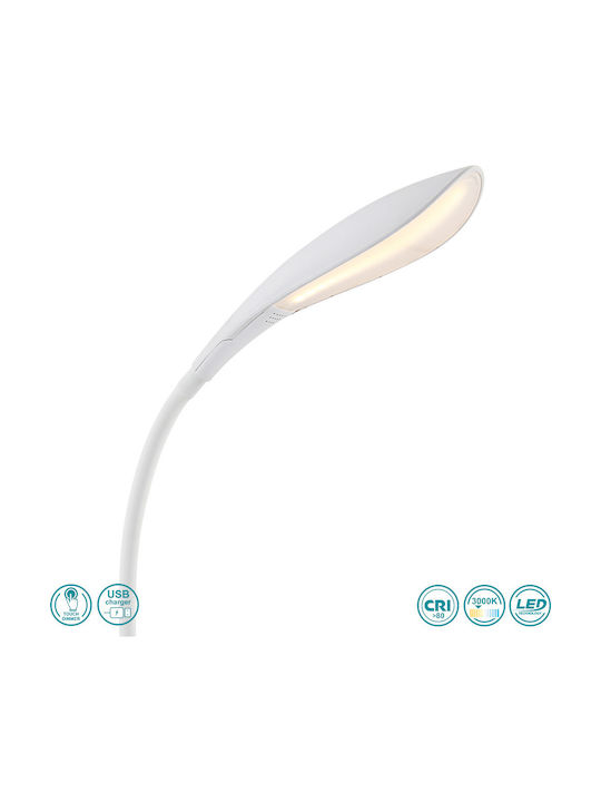 Globo Lighting Shannon LED Office Lamp with Flexible Arm in White Color