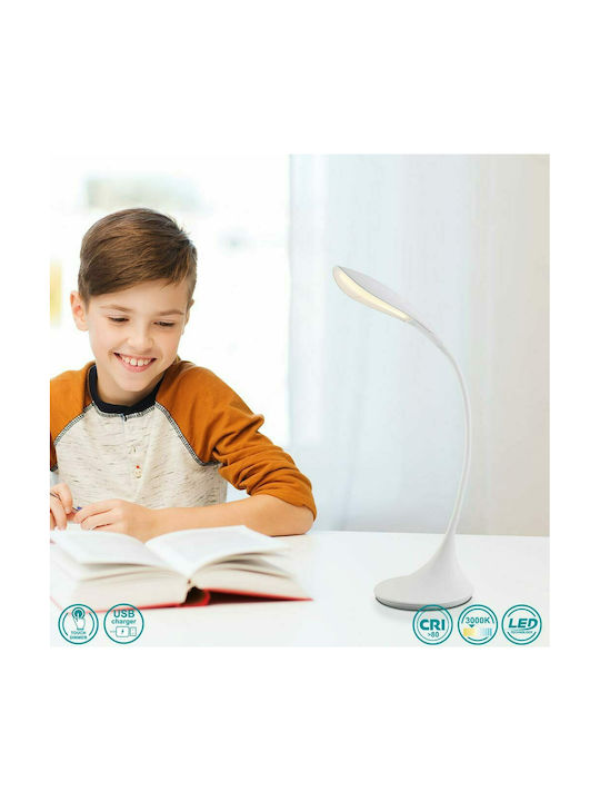Globo Lighting Shannon LED Office Lamp with Flexible Arm in White Color