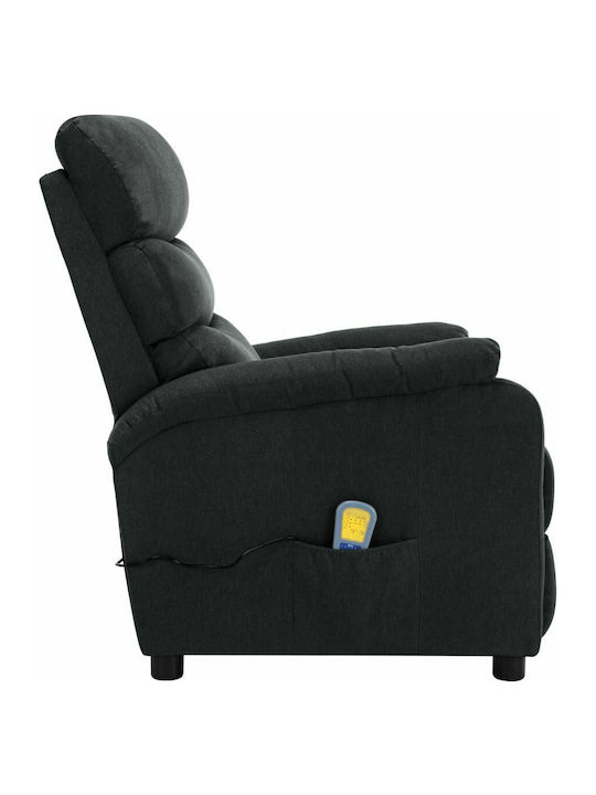 Πολυθρόνα Relax Massage με Υποπόδιο Σκούρο Γκρι 72x96x98cm
