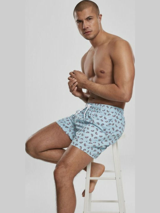 Men's Swimwear Shorts Ocean Blue with Patterns