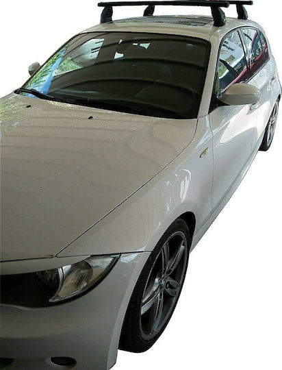 Menabo Car Roof Bars Metallic for BMW Series 1 2004-2011 Set with Roof Rack Legs Black