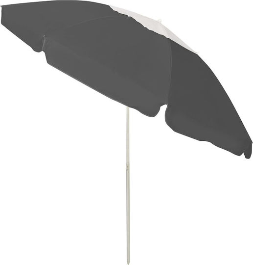 vidaXL Folding Beach Umbrella Diameter 2.4m with UV Protection Gray