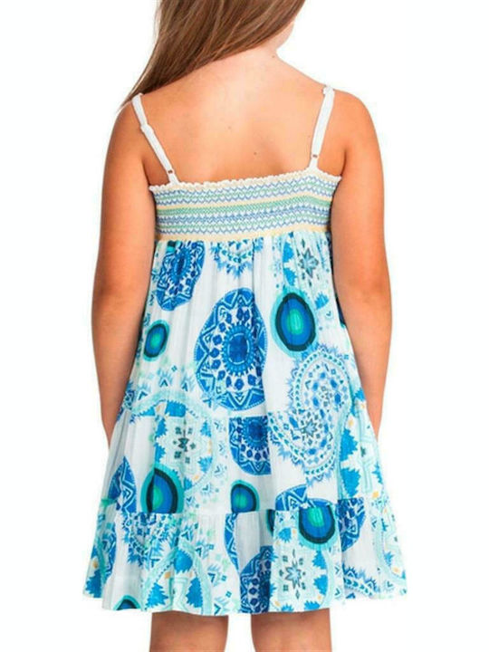 Desigual Mädchen Kleid Ärmellos Weiß