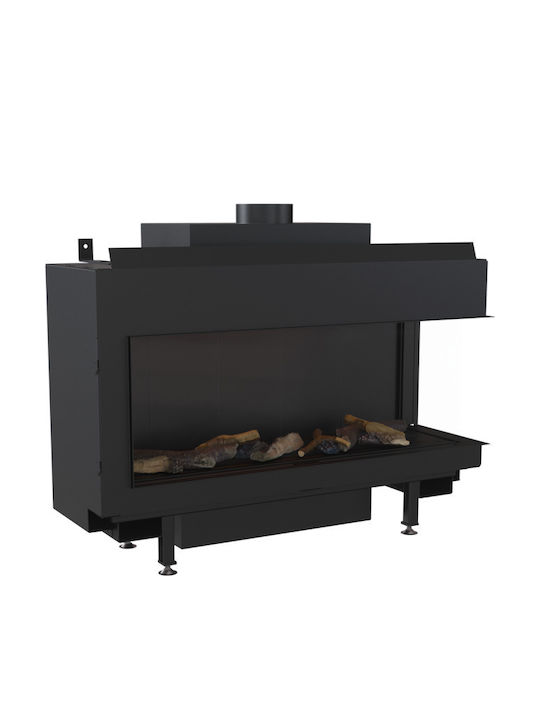 Kratki Leo P 100 G31 37 MBAR Ενεργειακό Τζάκι Αερίου 9.2kW Δεξιά Γωνία με Σταθερή Πόρτα