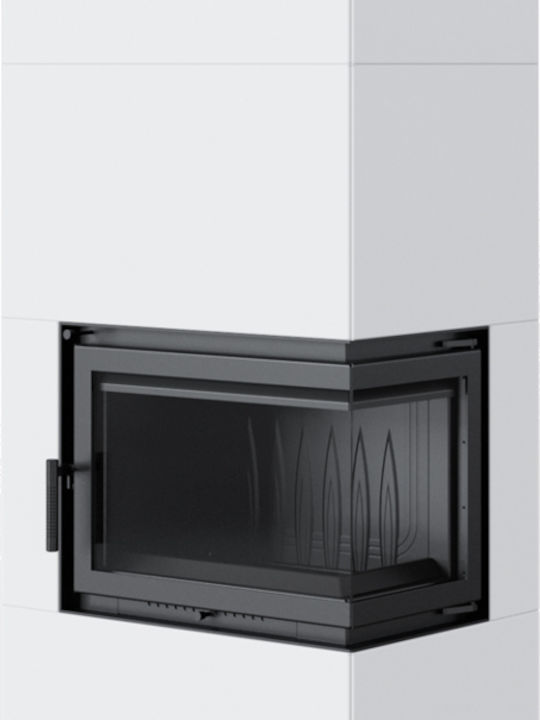 Kratki Simple Box P S Șemineu cu inserție Lemn 8kW Colțul din dreapta cu o ușă care se deschide Alb