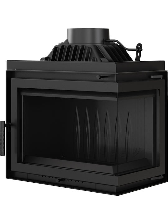 Kratki Simple M S P BS Wood Cassette Fireplace Insert with Right Corner Window 11kW