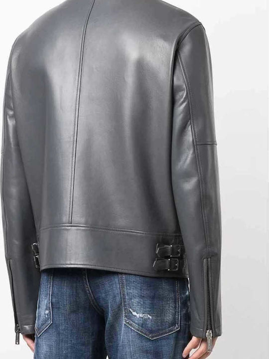 Dsquared2 Herren Winter Jacke Leder Schwarz