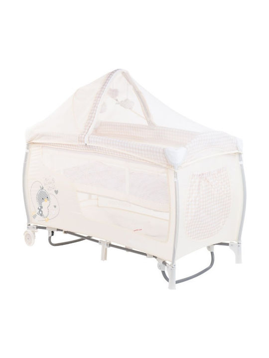 Kikka Boo Dolce Sonno Plus Loc de joacă 2 Nivele cu Schimbător Bej 120x60cm