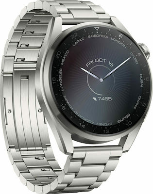Huawei Watch 3 Pro Elite Titanium 48mm Αδιάβροχο με eSIM και Παλμογράφο (Ασημί)