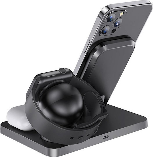 Hoco Kabelloses Ladegerät (Qi Pad) 15W Schwarzs (CW33)