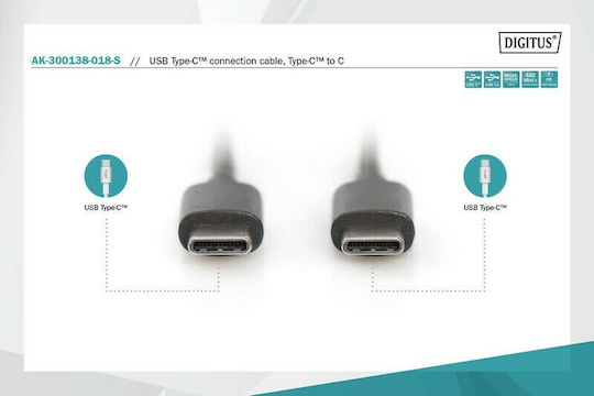 Digitus USB 3.0 Cable USB-C Male - USB-C Black 1.8m