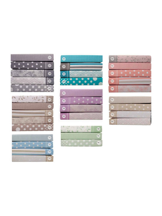 Anna Riska Mix & Match Σεντόνι Μονό με Λάστιχο 100x200+25εκ. 85 Μπεζ