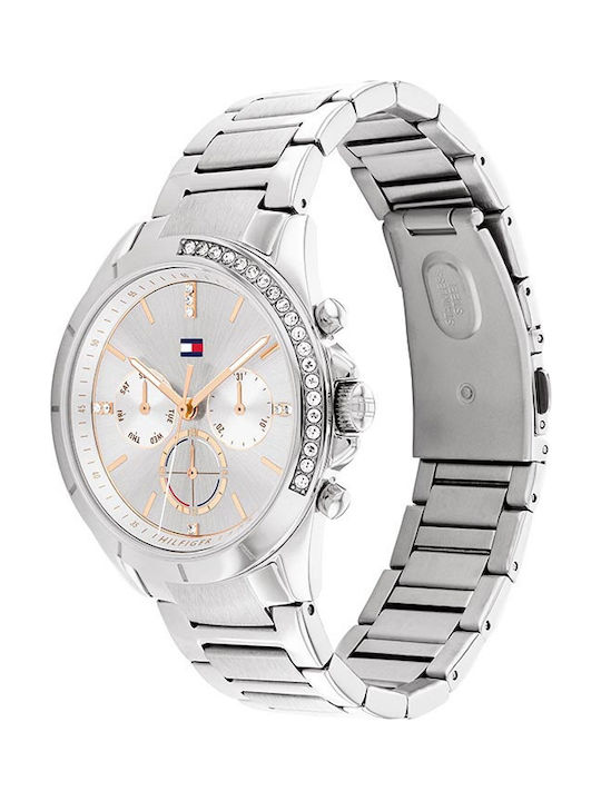 Tommy Hilfiger Kennedy Women's Watch Chronograph with Silver Metal Bracelet