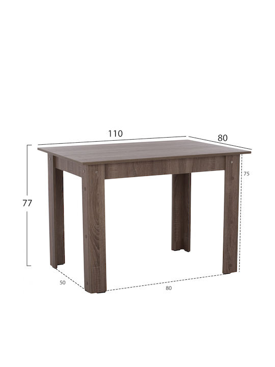 Kelvin Table Kitchen Wooden Sonama Grey 110x80x77cm
