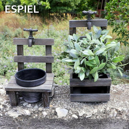 Espiel Саксия Дърво Сив Със стойка 14x14x23εκ. Стол