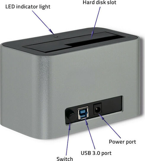 Qoltec Docking Station Stație de andocare pentru Hard Disk SATA 2.5" / 3.5" cu conectivitate USB 3.0 (50315)