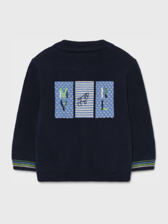 Mayoral Boys Knitted Cardigan with Zipper Navy Blue