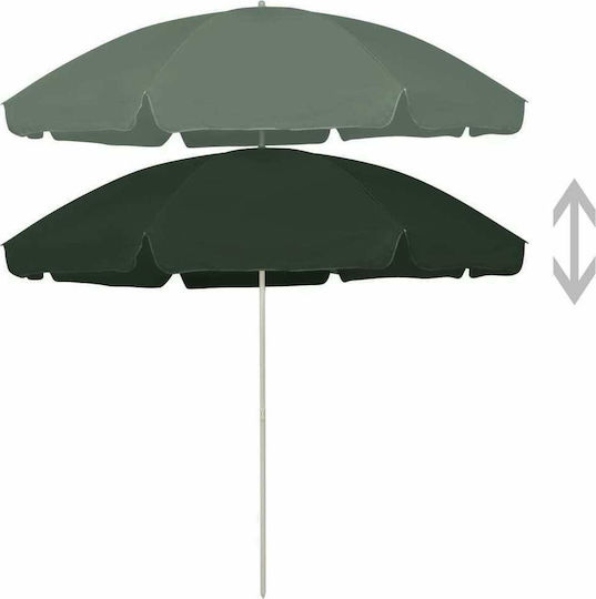 vidaXL Beach Umbrella Diameter 3m Green