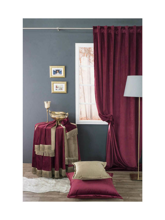 Teoran Decorative Pillow Case Velvet 10 Burgundy 45x45cm