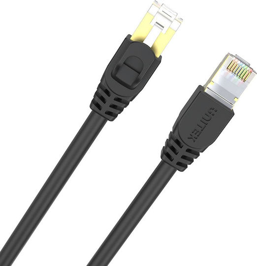 Unitek U/FTP (STP) Cat.7 (10Gbps) Καλώδιο Δικτύου Ethernet 0.5m Μαύρο