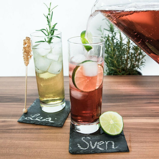 Navaris Servierplatte Stein mit Untersetzer 8Stück