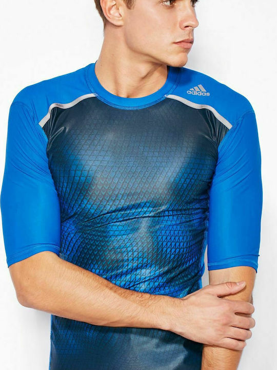 adidas Tech Fit Chill Graphic Short Sleeve Ισοθερμική Μπλούζα Μπλε adidas Tech Fit Chill Graphic Short Sleeve Ισοθερμική Μπλούζα Μπλε