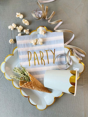 Party Napkins Blue Gold Blue 16.5x16.5cm. 20pcs